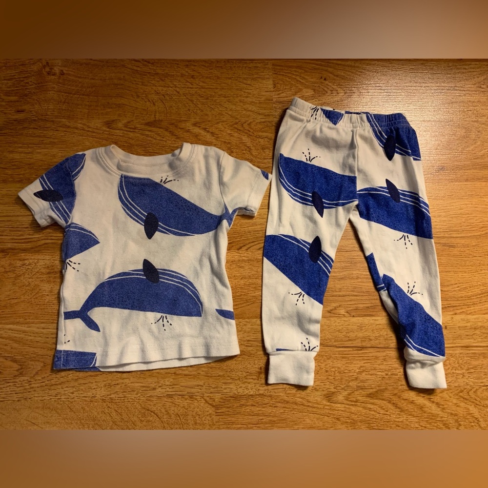 Carter's Blue and White Pajamas with Whale Design
